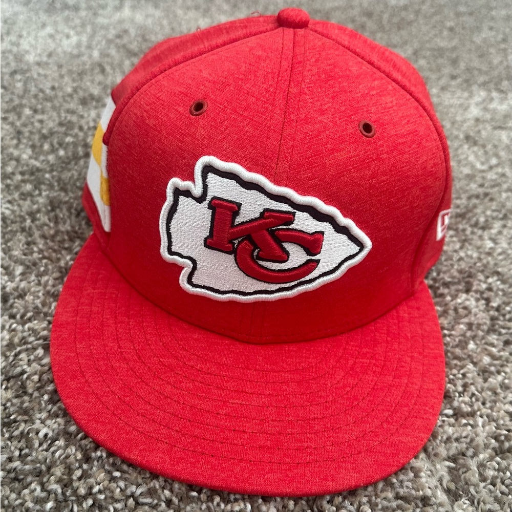Kansas City Chiefs New Era Red 59FIFTY Fitted Cap 7-3/8 Brand New No Tags